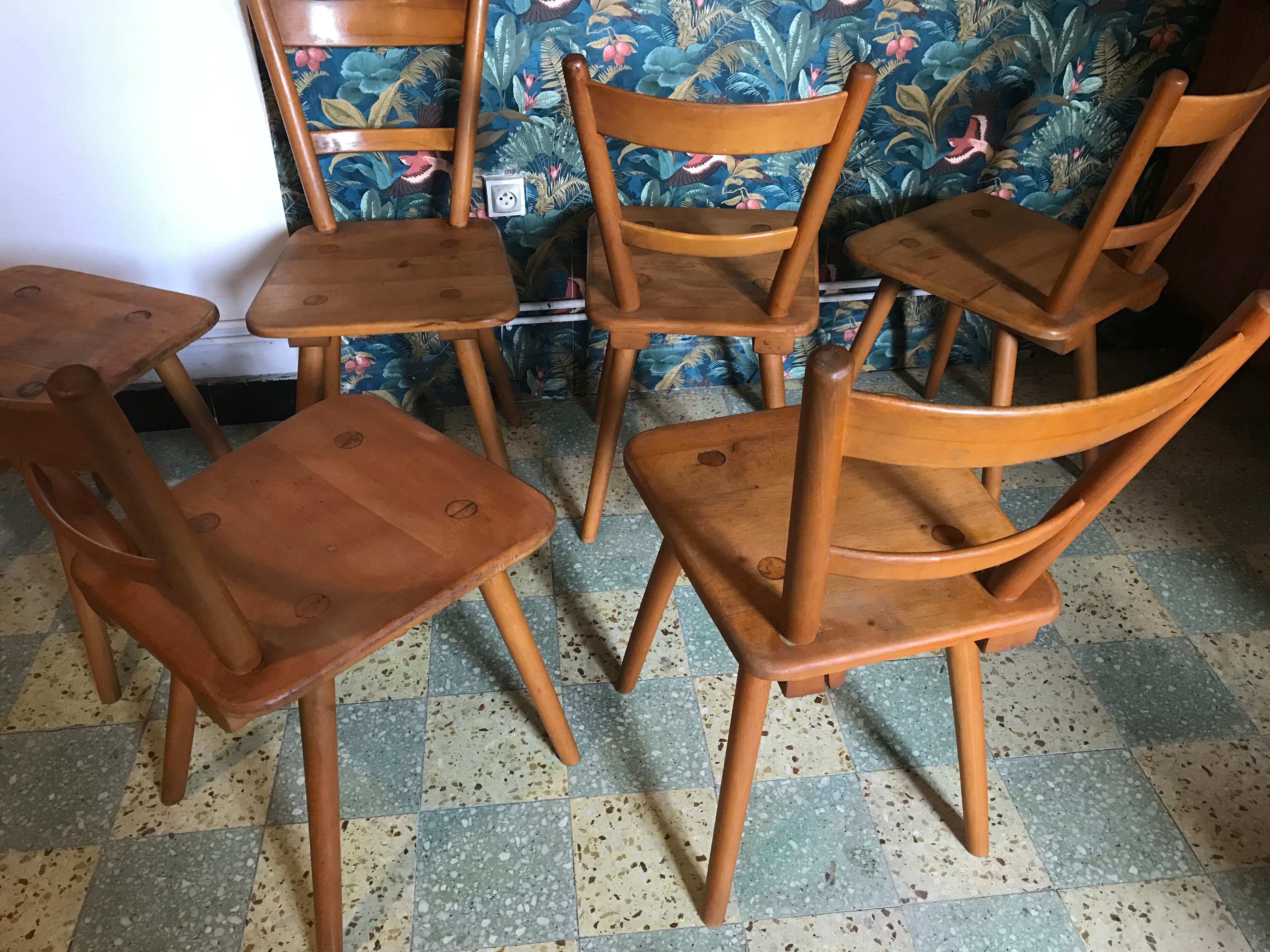 Set of 6 chairs Adolf Schneck 1940