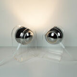 Pair of table lamps Space Age plexiglass sphere, 1960/70