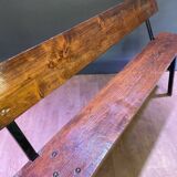 Farmhouse bench with backrest