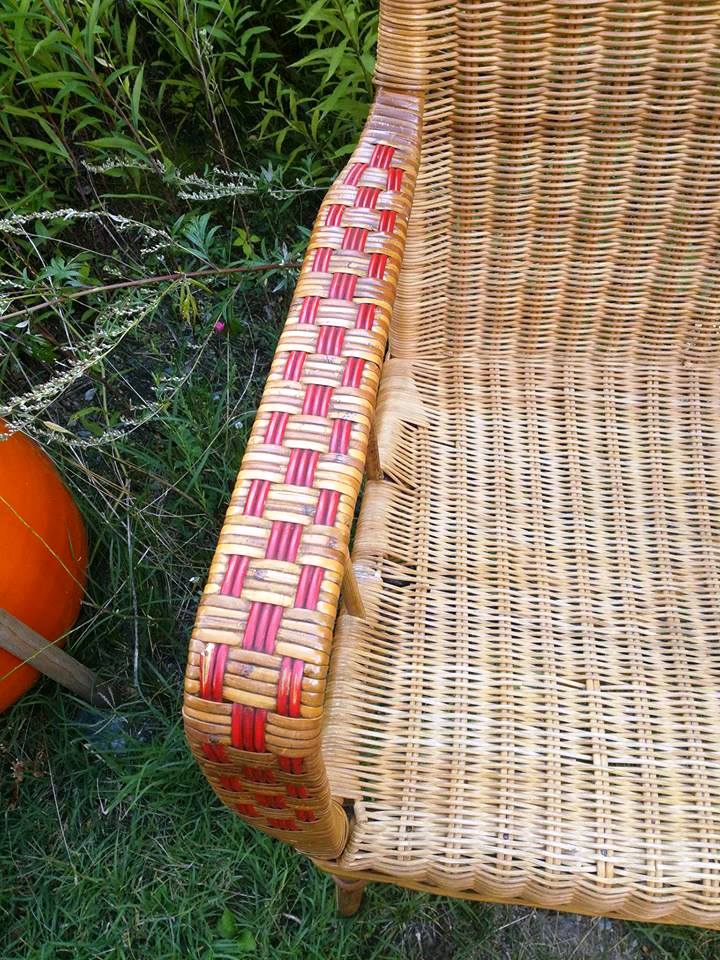 Armchair rattan years 50