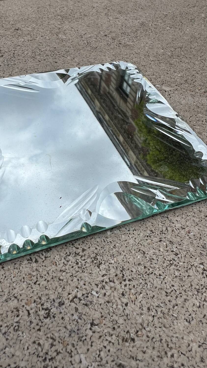 Beveled mirror glass - knife holders bottle coasters