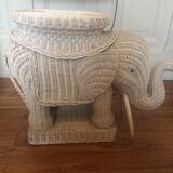 Vintage elephant wicker table 70