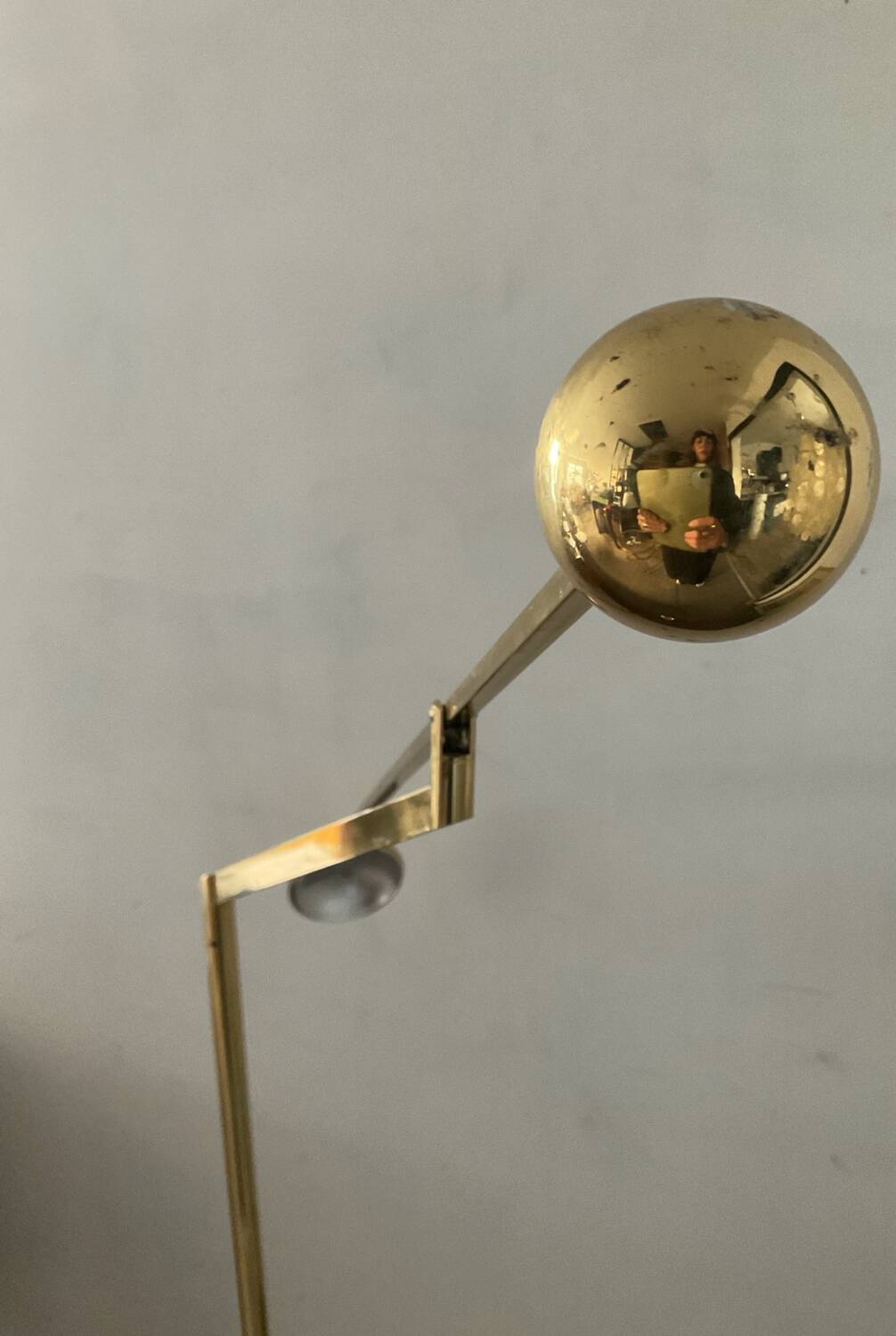 Vintage brass counterweight floor lamp