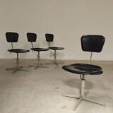 Adjustable industrial chair metal Czechoslovakia 1960