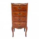 Antique small chest of drawers with marble top, France, circa 1930