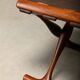 Tabouret Poul Hundevad PH43 Guldhøj en teck et cuir marron, Danemark, années 1960