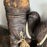 Old pair of leather boxing gloves