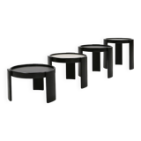 Set of 4 reversible nesting tables by Gianfranco Frattini for Cassina, Italy 1960s