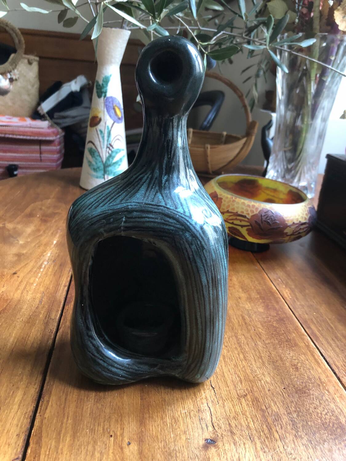 Vintage storm candle holders signed