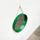Round green mirror in space age style mid-century by C.L. Augustson, Norway, 1960s.