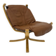 Fauteuil en cuir Falcon par Sigurd Ressel pour Vatne Møbler, années 1970.