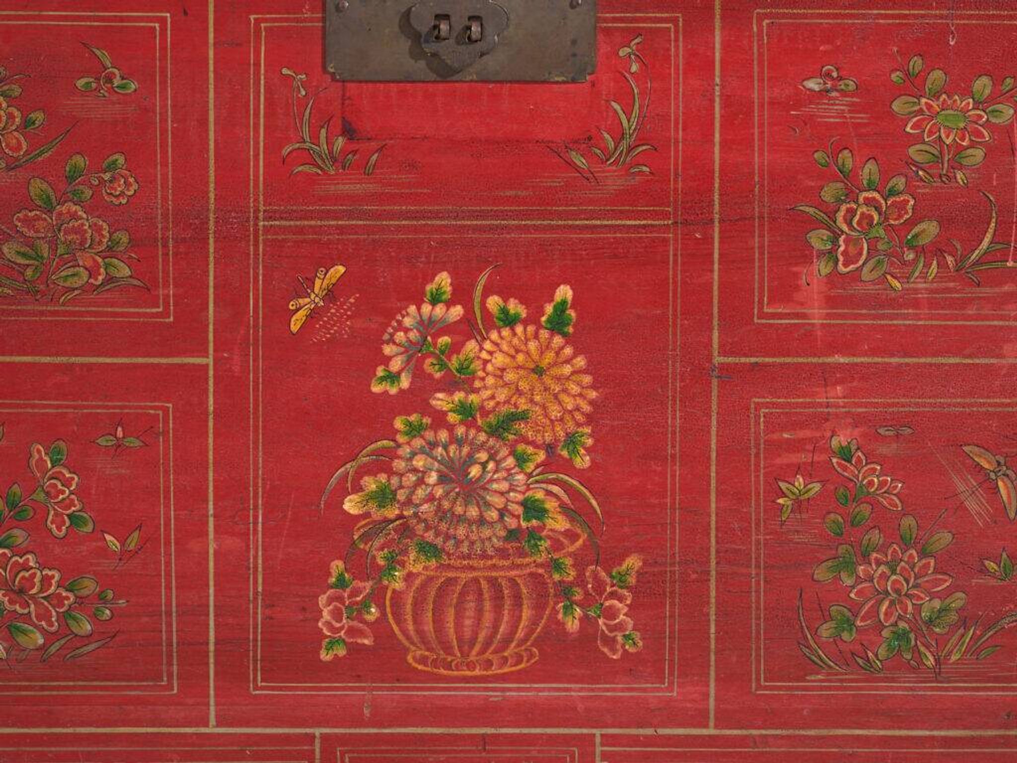 Coffre chinois avec peinture originale – Chine, vers 1900