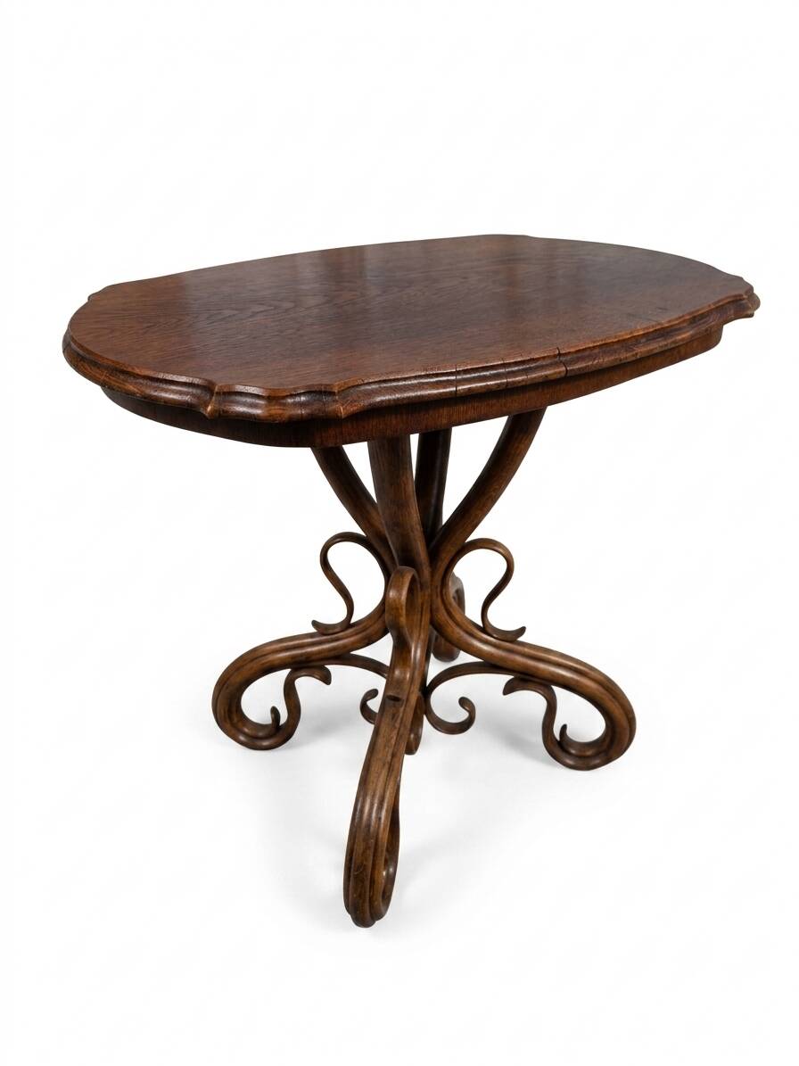 Thonet No. 1 curved wooden side table from the 19th century.