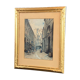 Aquarelle signée Charles Forget (1886-1960) La cour du dragon 1925 Paris VIème