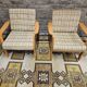 Pair of vintage scandinavian armchairs 1970 scottish fabric