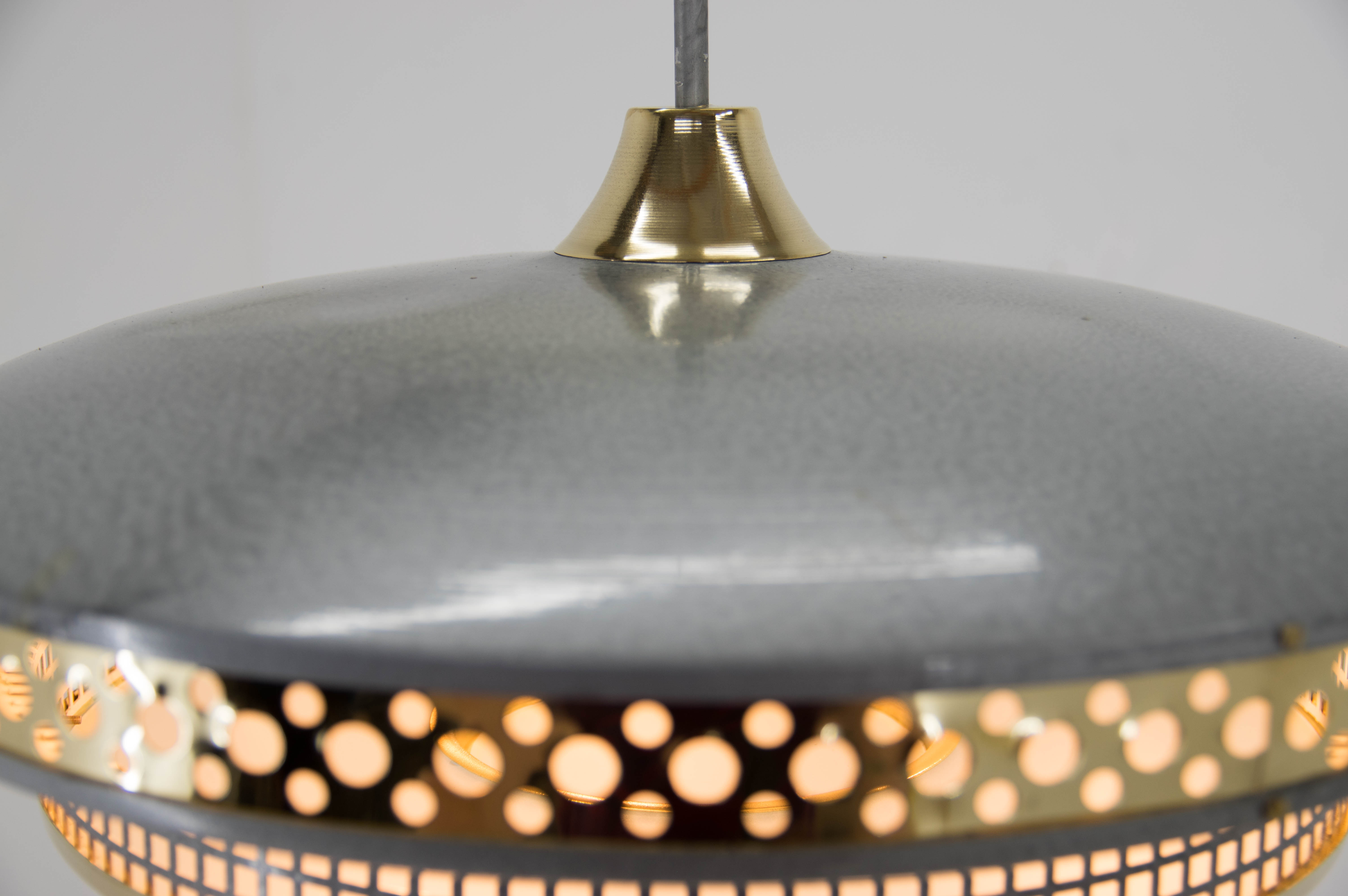 Space Age Metal Pendant by LUDIB Bratislava, Czechoslovakia, 1960's