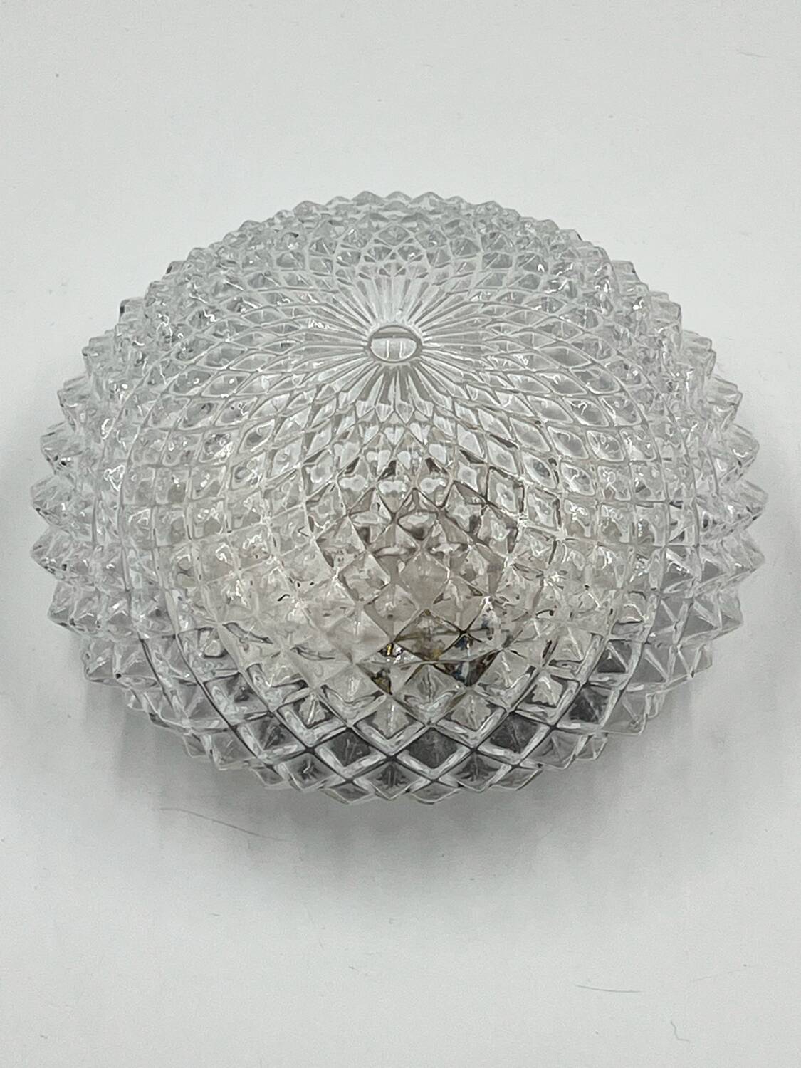 Molded glass ceiling light with pineapple decor