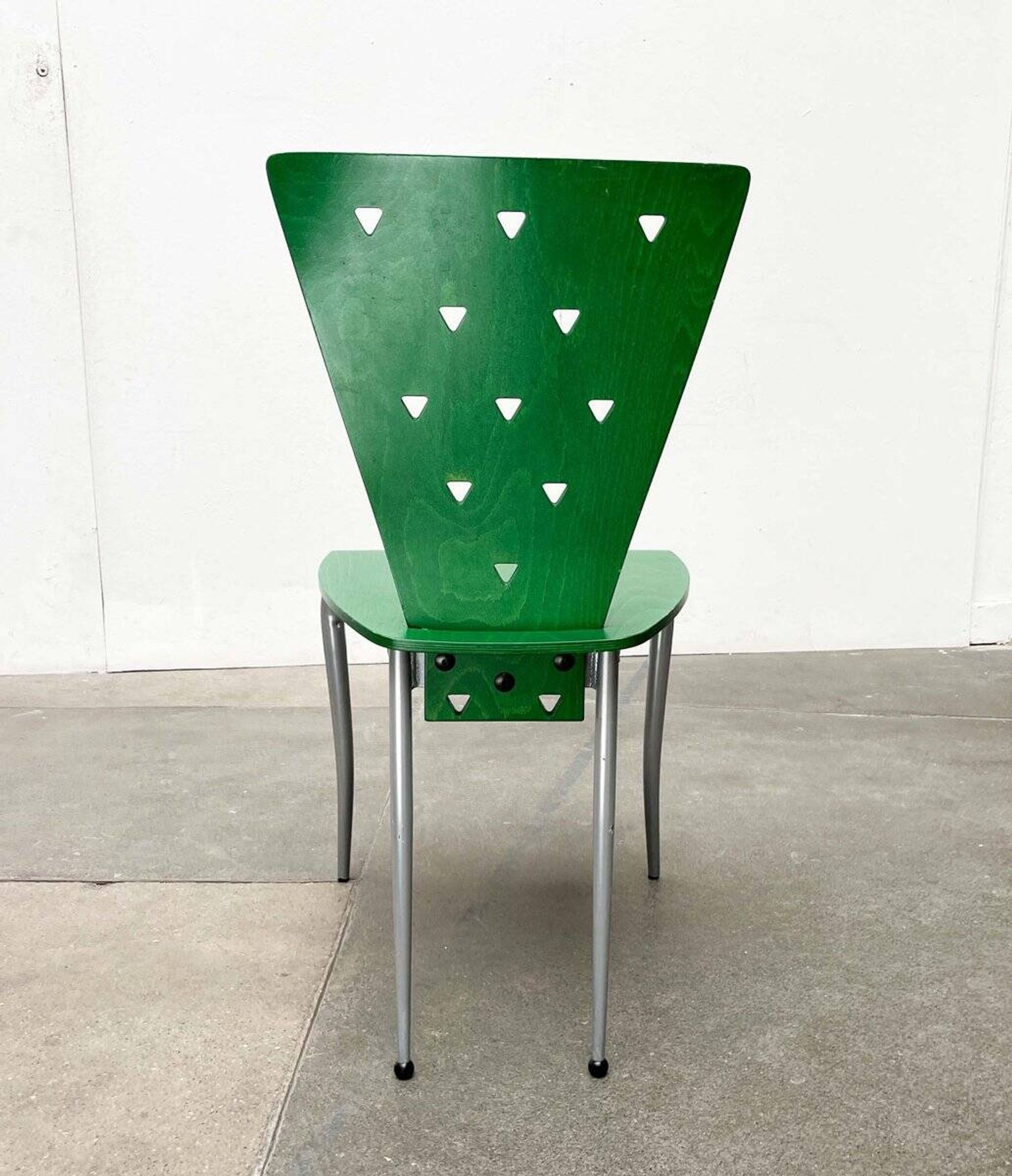Chaise postmoderne italienne verte, années 1980