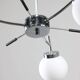 Lustre Mid-Century en Chrome et Opaline, Italie