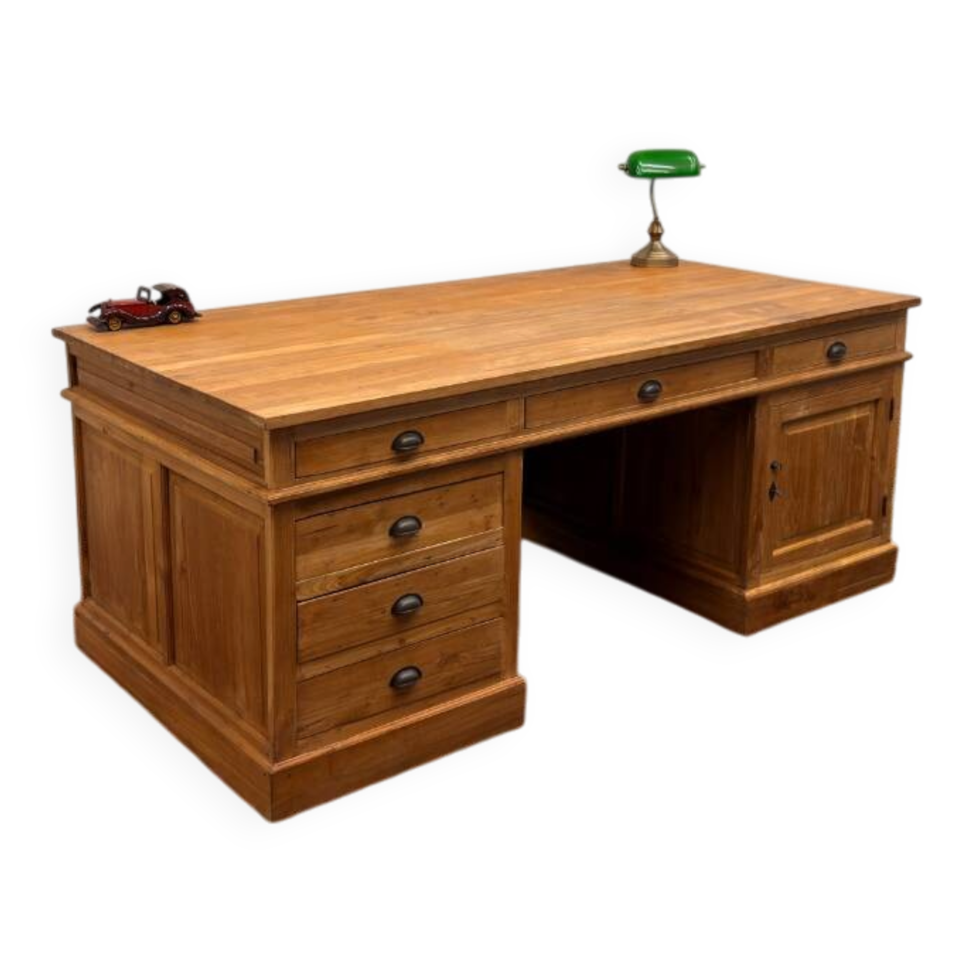 Large classic English desk with back panel
