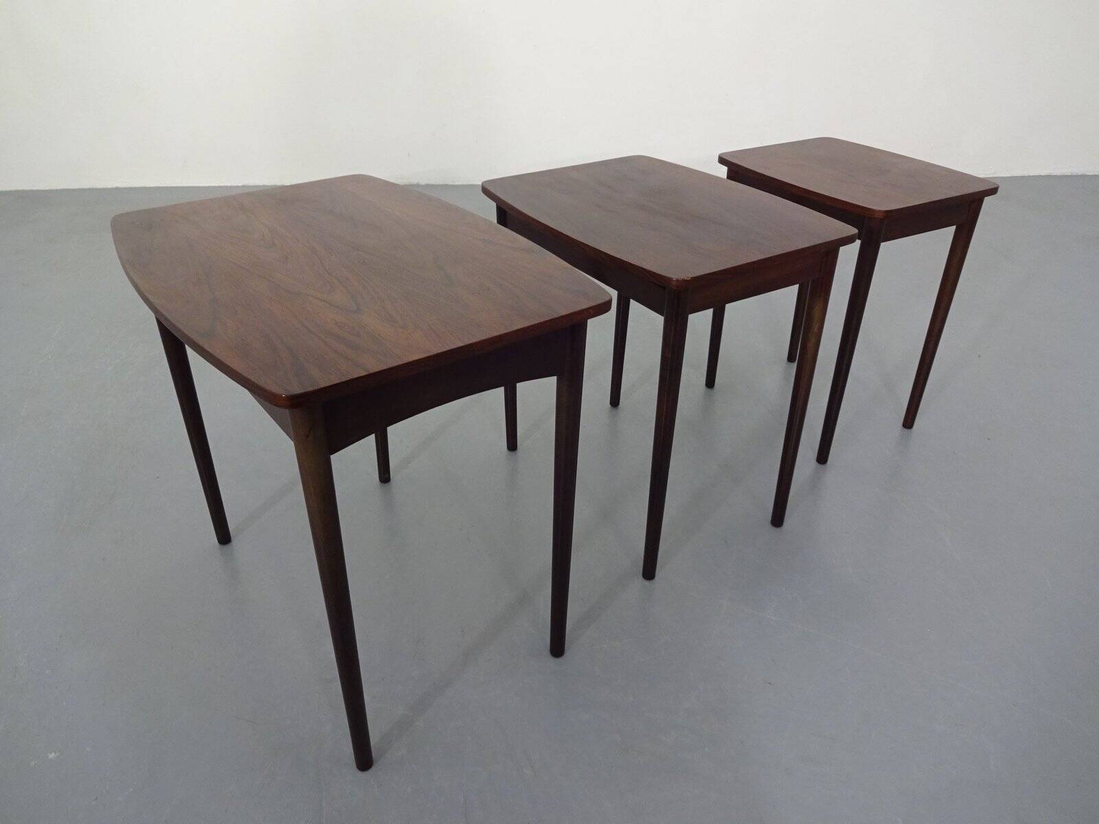 Danish Rosewood Nesting Tables, 1960s, Set of 3