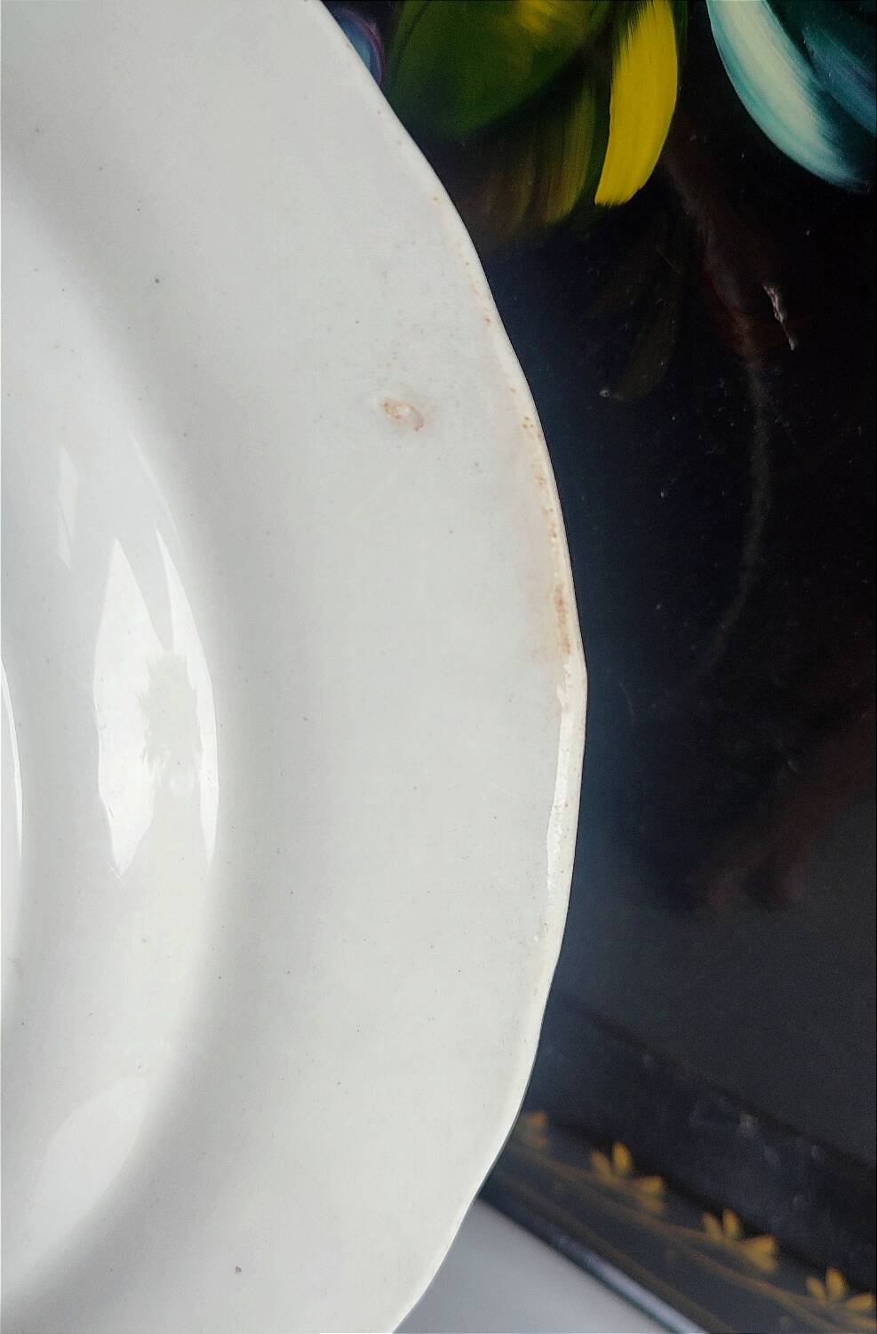 Set of 4 antique plates - Creil & Montereau - Opaque porcelain -