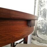 Table ronde, extensible en palissandre, rallonge papillon