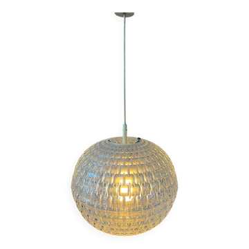 Mid-century crystal ball pendant in acrylic glass