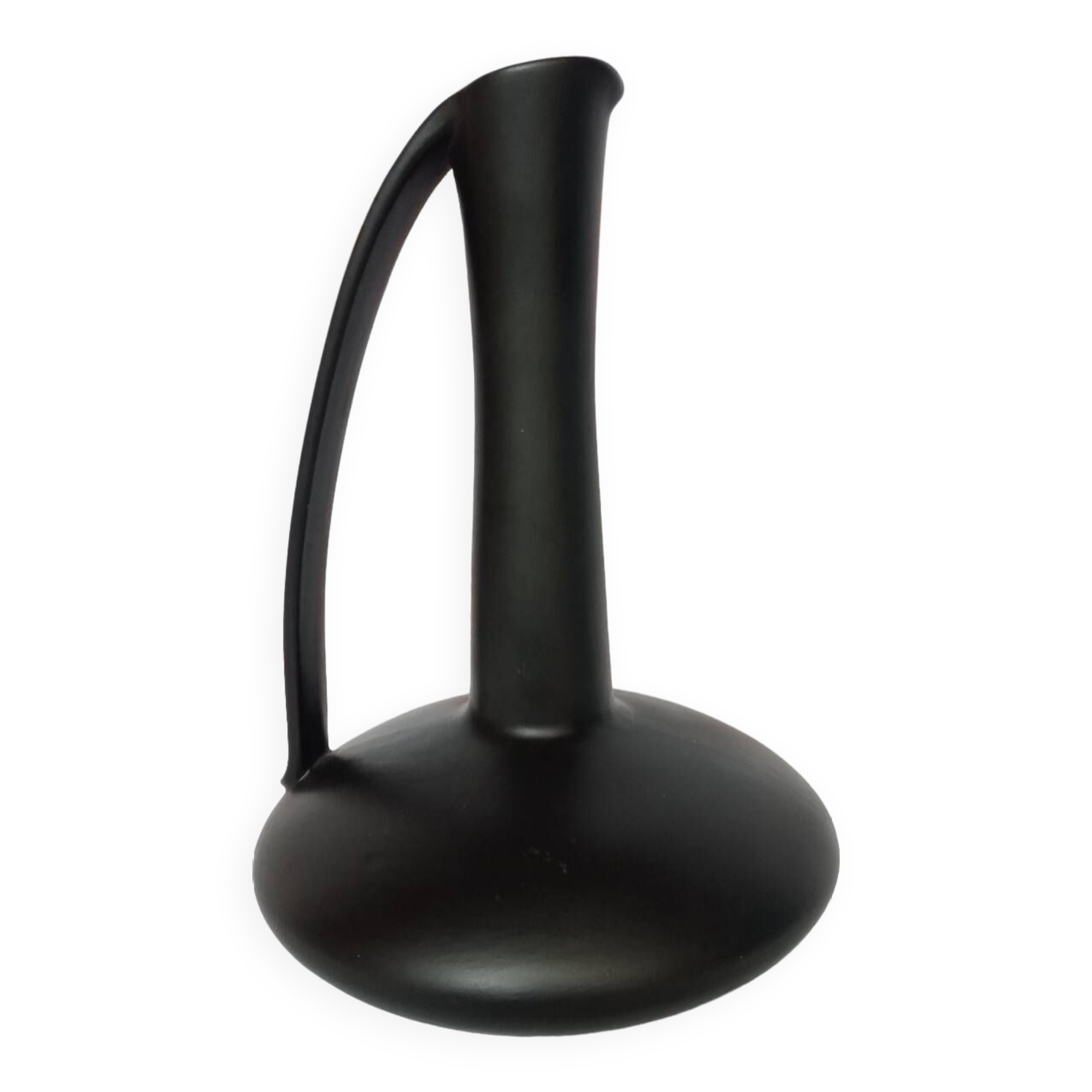 Black ceramic handle vase