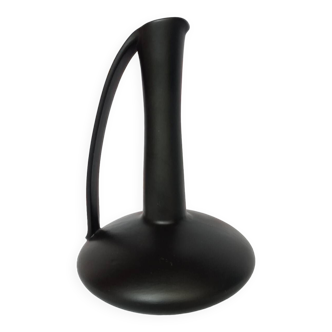 Black ceramic handle vase
