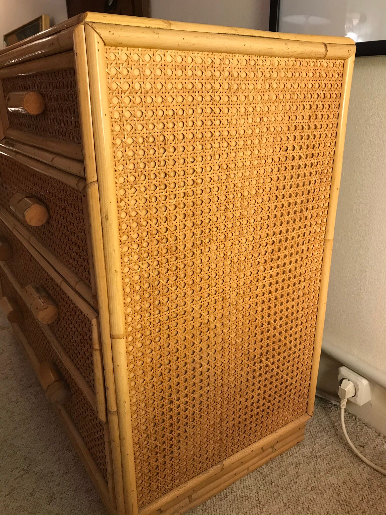 Rattan chest of drawers