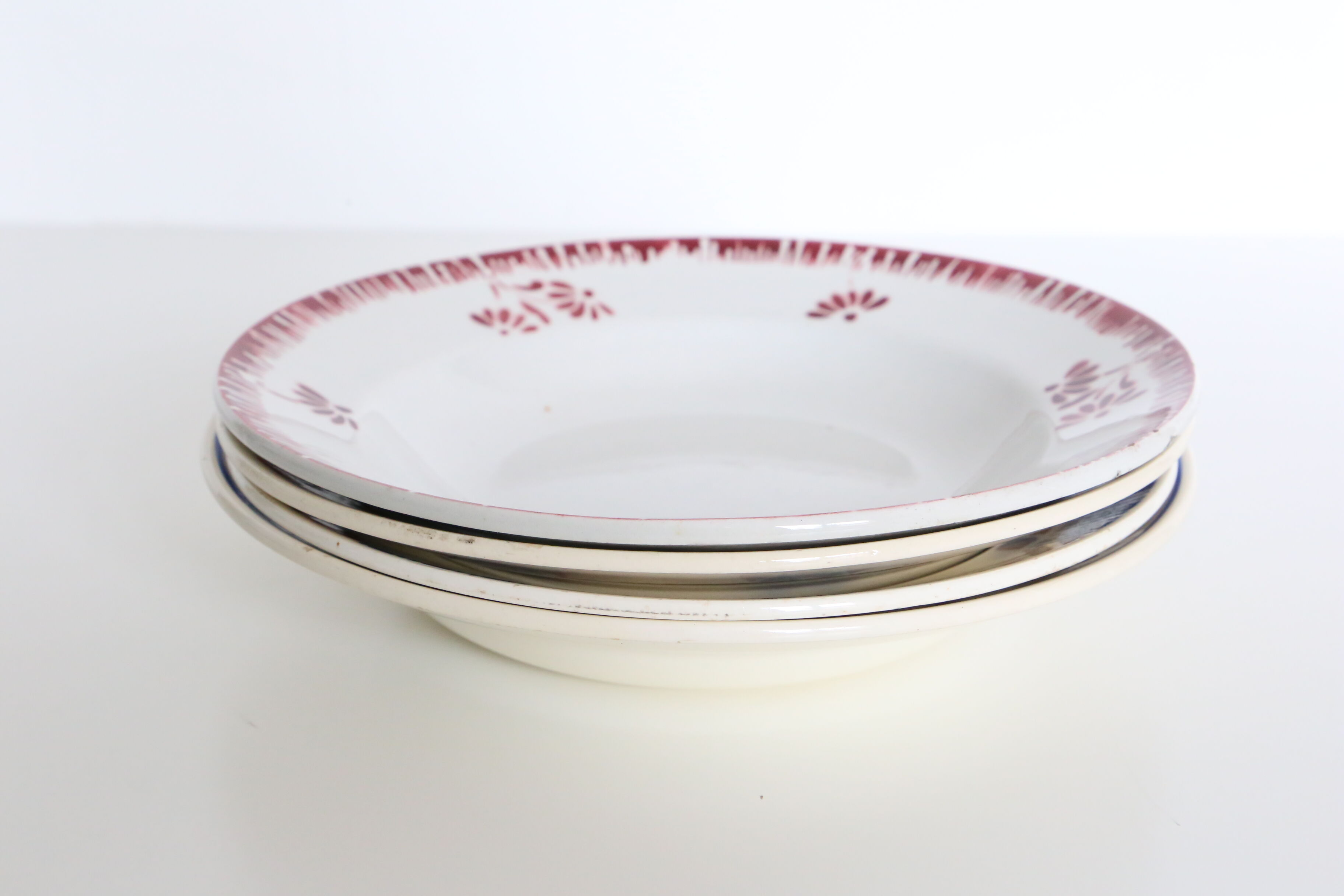 4 mixed deep plates, Moulin des Wolves, Luneville, Badonviller