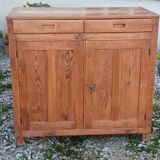 Vintage Parisian buffet in raw wood - 2 doors, 2 drawers