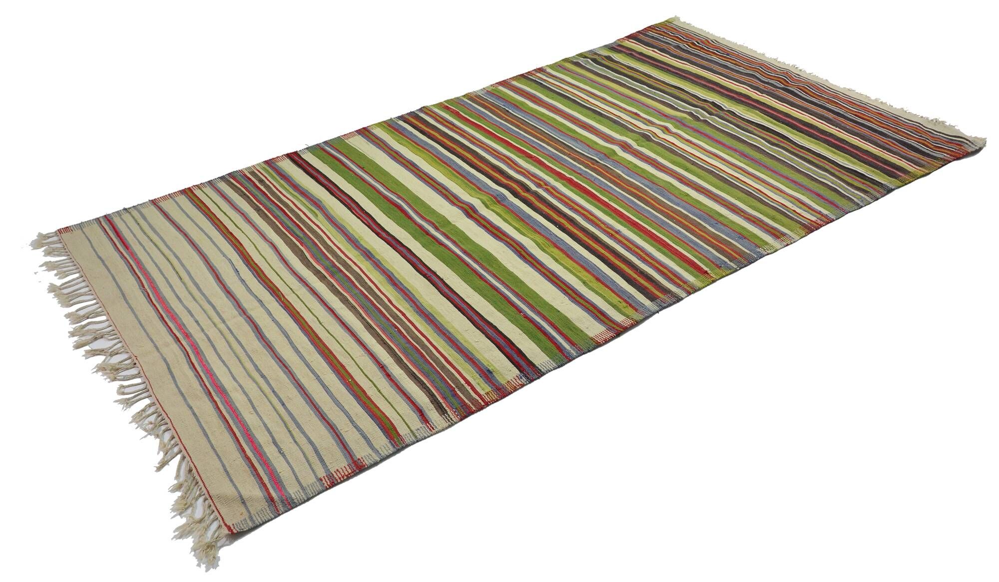 Vintage Striped Turkish Kilim Rug 170x345 cm Handmade Wool