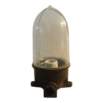 Bakelite courtyard or factory lamp with its shell glass