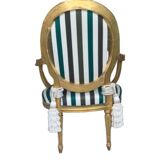 Pair of Louis XVI armchairs, Napoleon III era, restored and reupholstered with Duchess DEDAR