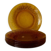 Les 6 assiettes ambrées Vereco