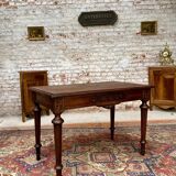 Double-sided desk in natural wood Louis XVI style
