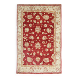 Handmade Wool Red Rug, Floral Oriental Carpet for Living Room 152x100cm