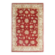 Tapis oriental en laine rouge motif floral,  fait main