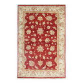Handmade Wool Red Rug, Floral Oriental Carpet for Living Room 152x100cm