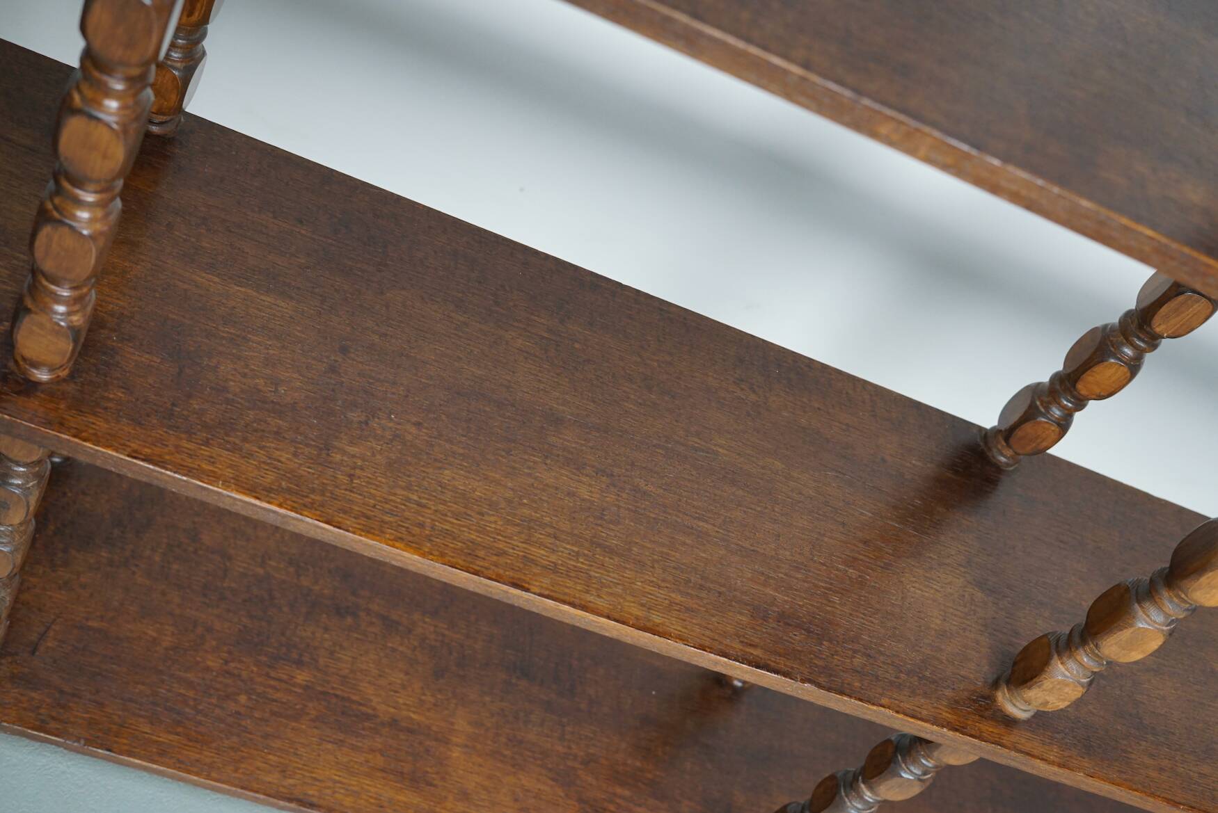 French Oak Mid-Century Bobbin Shelving Unit