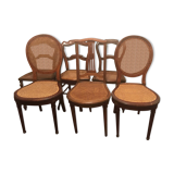 Lot de 6 chaises anciennes en bois