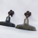 Antique enamelled wall lights