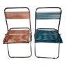 Duo chaises pliantes enfants vintage 60's scoubidou