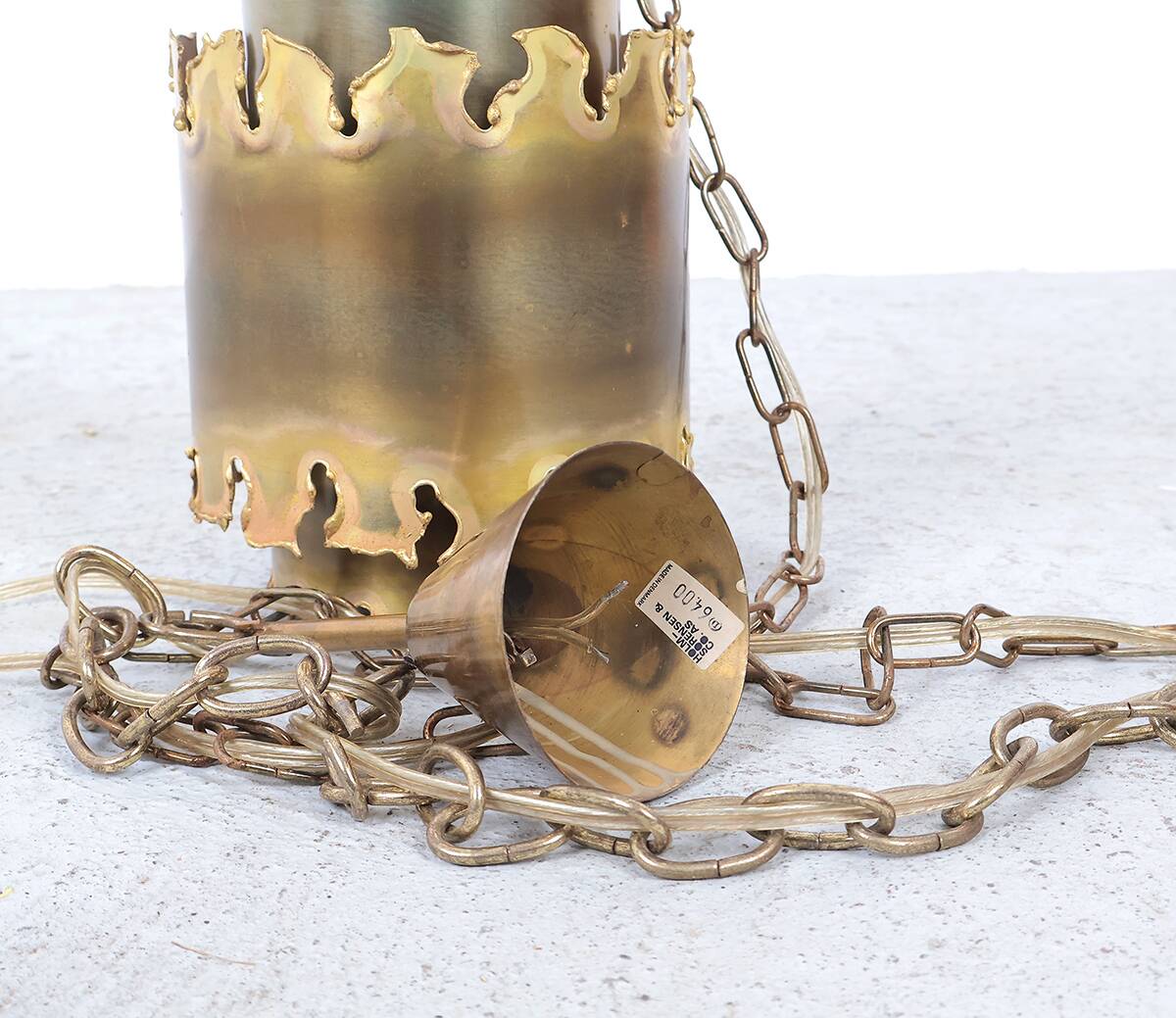 Set of 2 vintage Holm Sorensen brass pendant lamps 6400