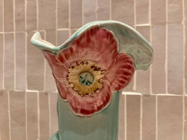 Large Art Nouveau barbotine vase