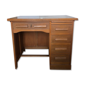 Vintage wooden desk 5 drawers
