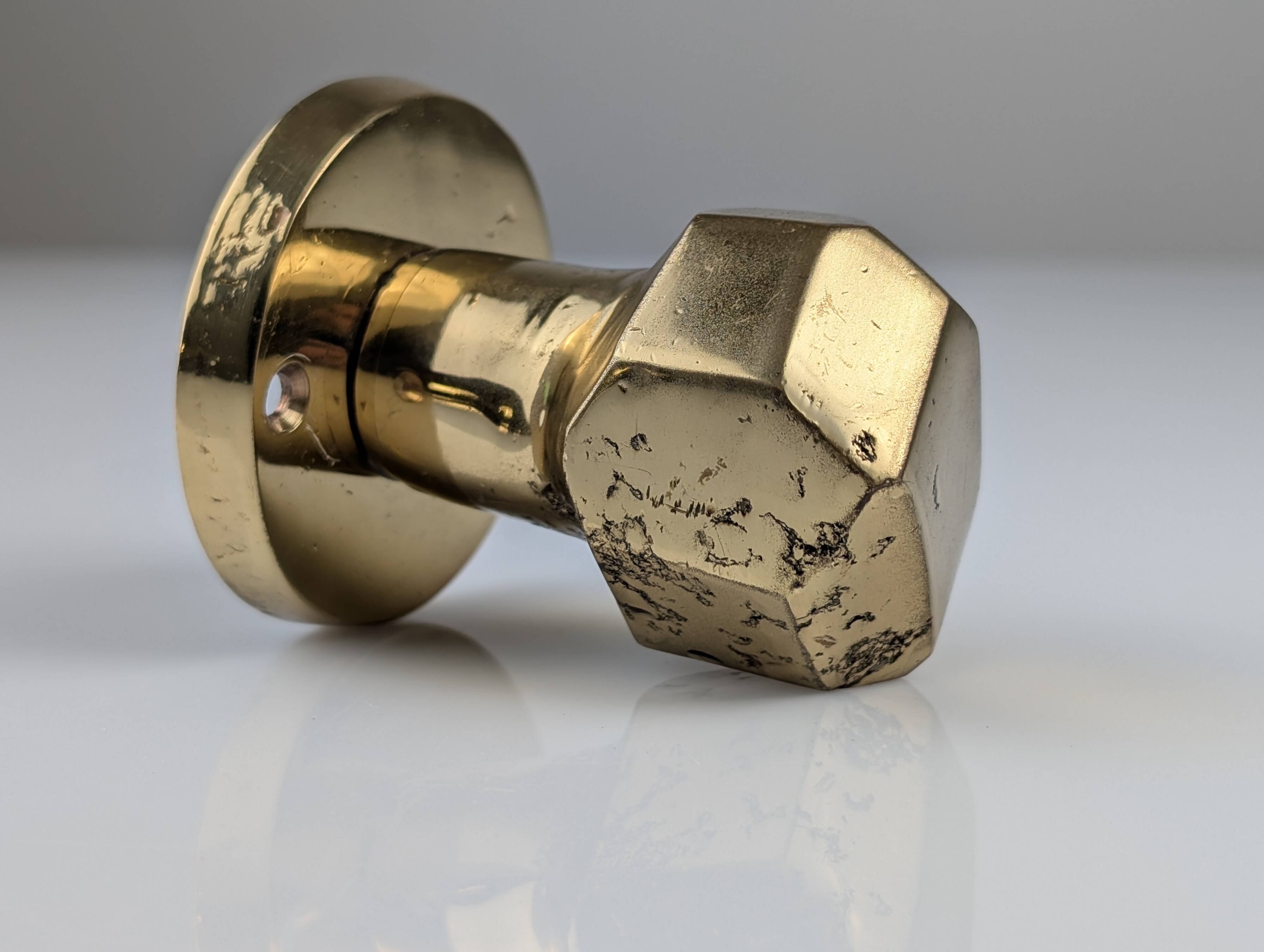 Pair of Sculptural Brutalist Rotating Bronze Door Knobs, 1970s