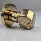 Pair of Sculptural Brutalist Rotating Bronze Door Knobs, 1970s